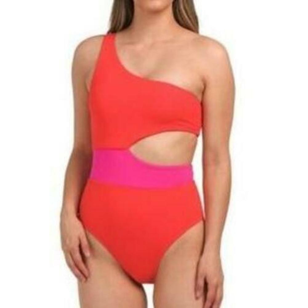 Medium WILO Women's The Label Rib Cutout One Piece Swimsuit Multicolor M